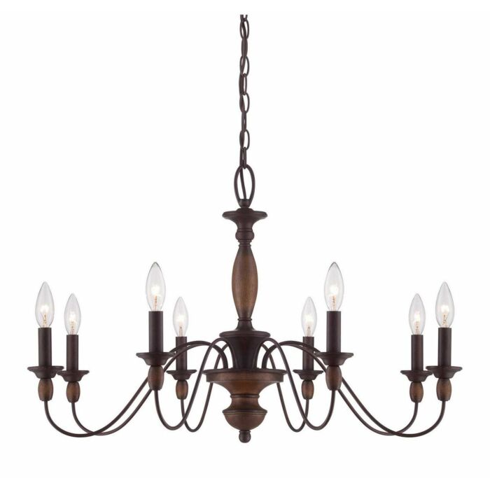 Quoizel Holbrook 8 Light 20 Inch Traditional Chandelier in Tuscan Brown