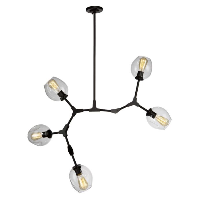 Artcraft Organic 5 Light Chandelier in Black