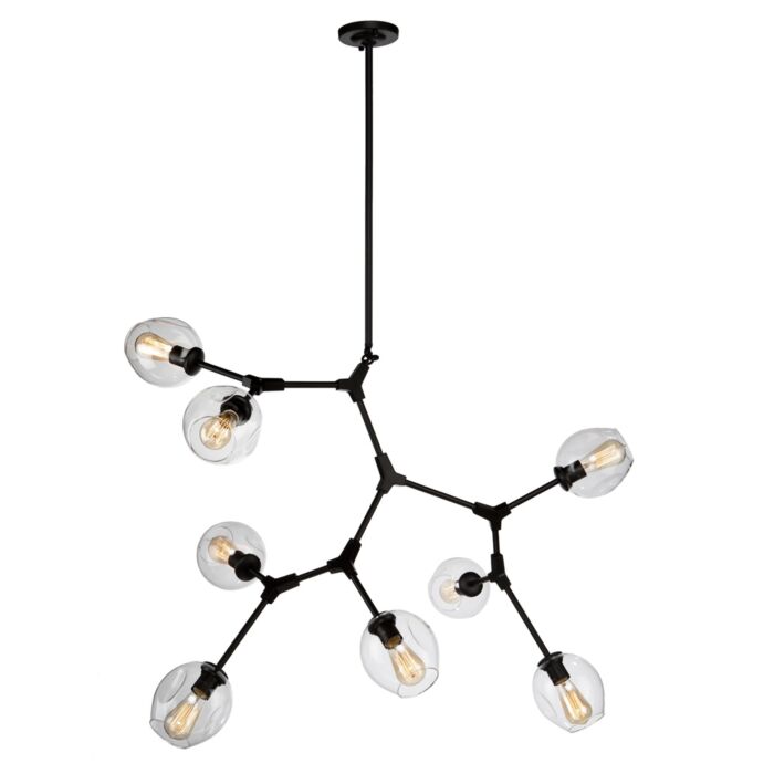 Artcraft Organic 8 Light Chandelier in Black