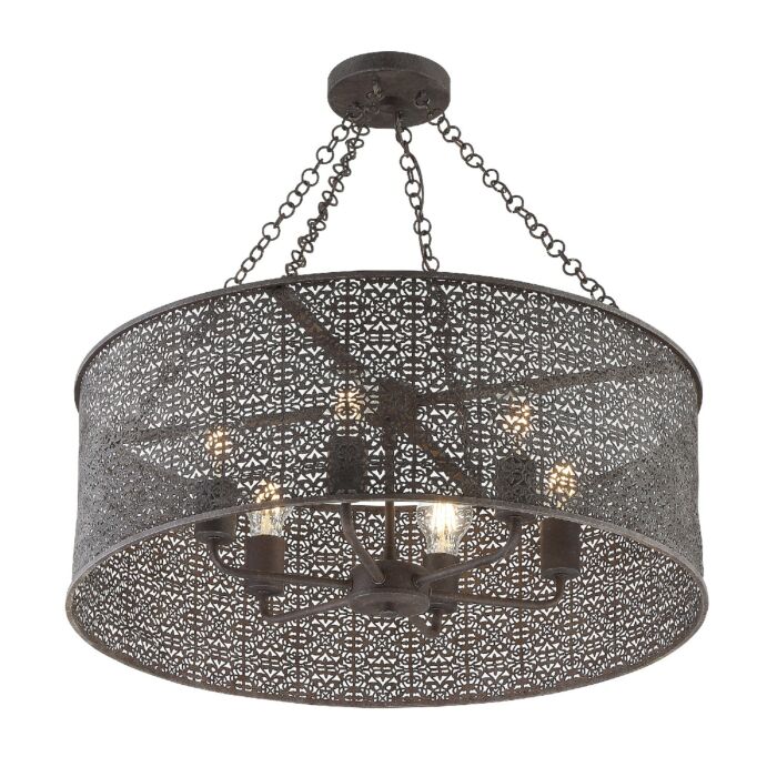 Crystorama Jasmine 6 Light 9 Inch Chandelier in Forged Bronze
