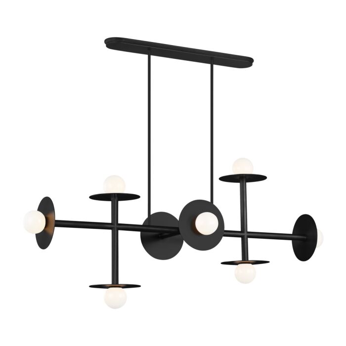 Nodes 8 Light Kitchen Island Light in Midnight Black by Kelly Wearstler