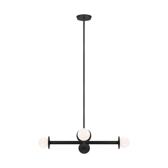 Nodes 4 Light Chandelier in Midnight Black by Kelly Wearstler