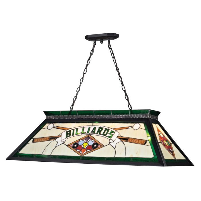 Z Lite Tiffany Billiard 4 Light Linear Pendant Light In Matte Black