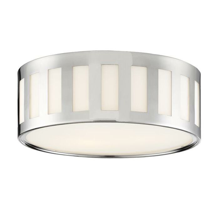Crystorama Kendal 3 Light 14 Inch Ceiling Light in Polished Nickel