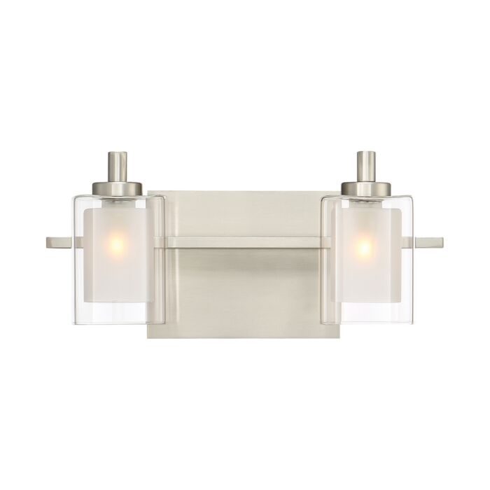 Quoizel Kolt 2 Light Bathroom Vanity Light in Brushed Nickel
