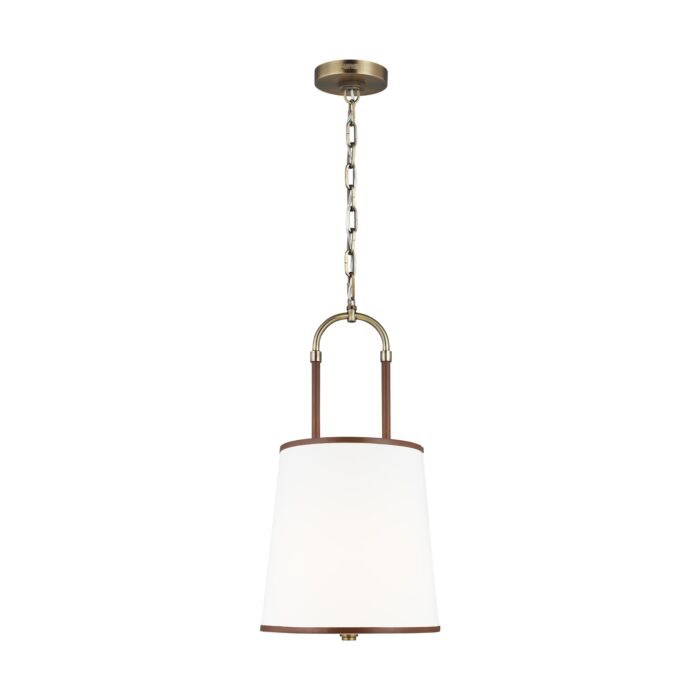 Katie Pendant Light in Time Worn Brass And Saddle Leather by Ralph Lauren