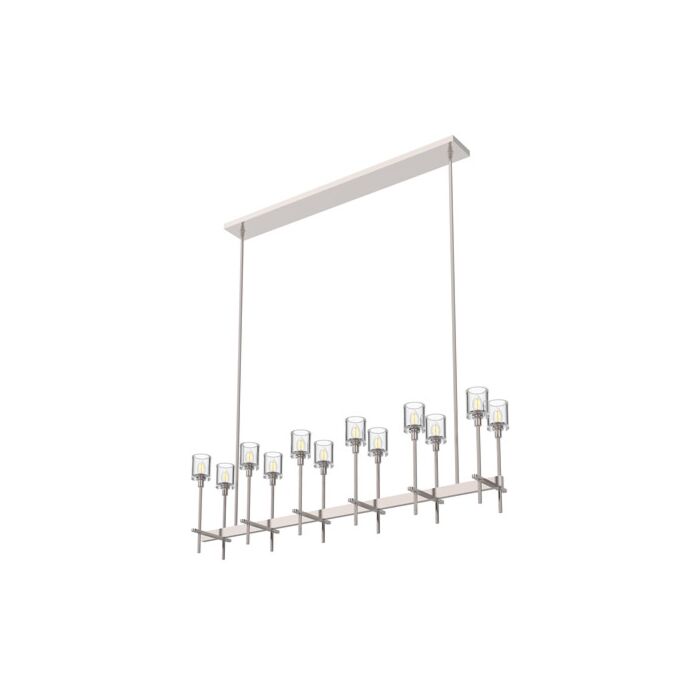 Alora Salita 12 Light Linear Pendant in Polished Nickel And Clear Crystal