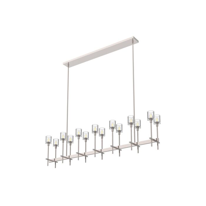 Alora Salita 14 Light Linear Pendant in Polished Nickel And Clear Crystal