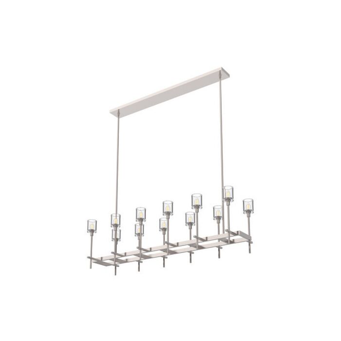 Alora Salita 12 Light Linear Pendant in Polished Nickel And Clear Crystal