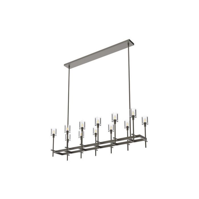 Alora Salita 12 Light Linear Pendant in Urban Bronze And Clear Crystal
