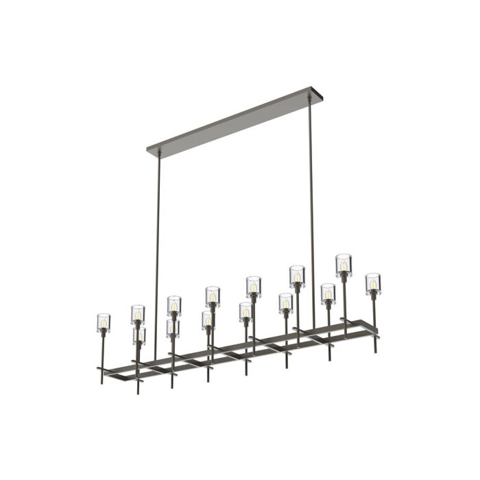 Alora Salita 14 Light Linear Pendant in Urban Bronze And Clear Crystal