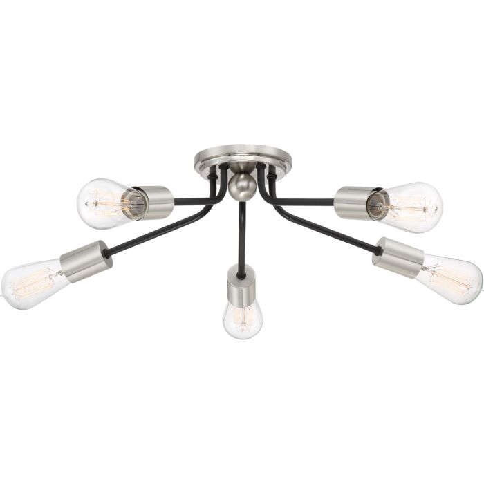 Quoizel Latitude 5 Light 28 Inch Ceiling Light in Earth Black