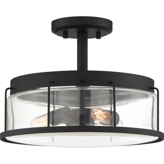 Quoizel Ludlow 3 Light 13 Inch Ceiling Light in Earth Black