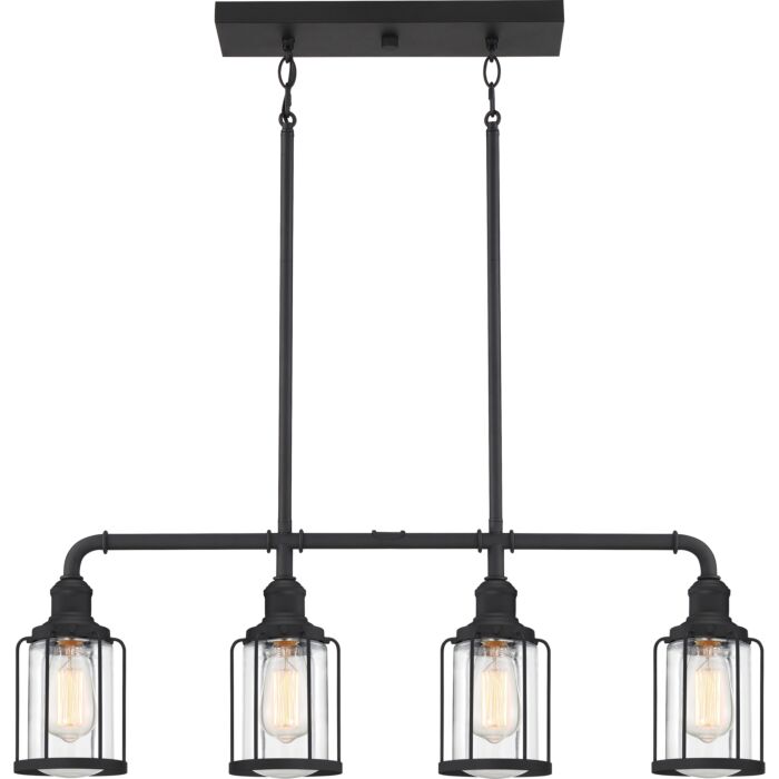 Quoizel Ludlow 4 Light 34 Inch Kitchen Island Light in Earth Black