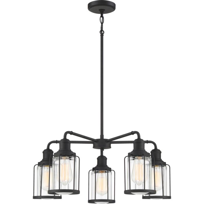 Quoizel Ludlow 5 Light 12 Inch Transitional Chandelier in Earth Black