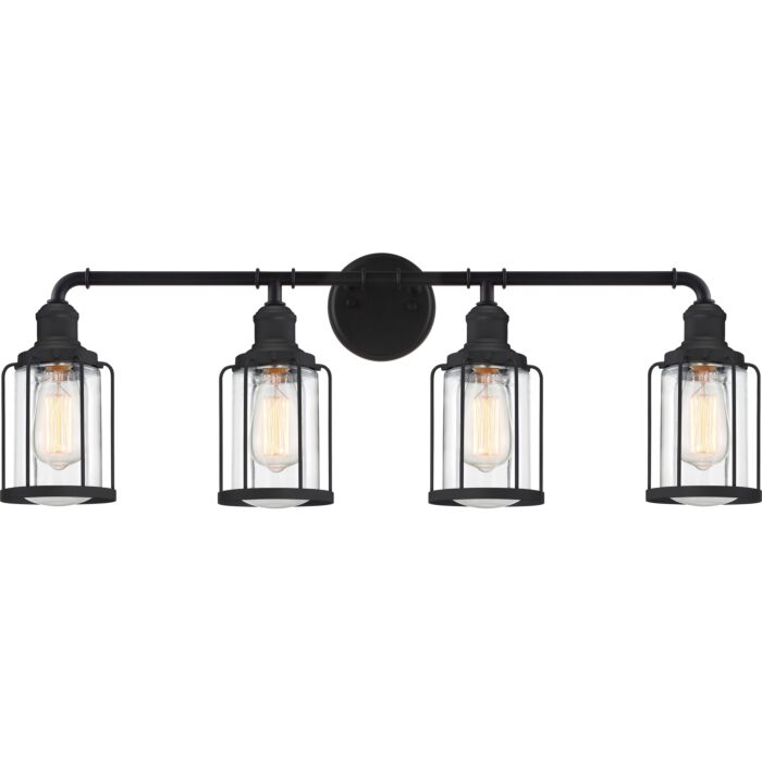 Quoizel Ludlow 4 Light 34 Inch Bathroom Vanity Light in Earth Black