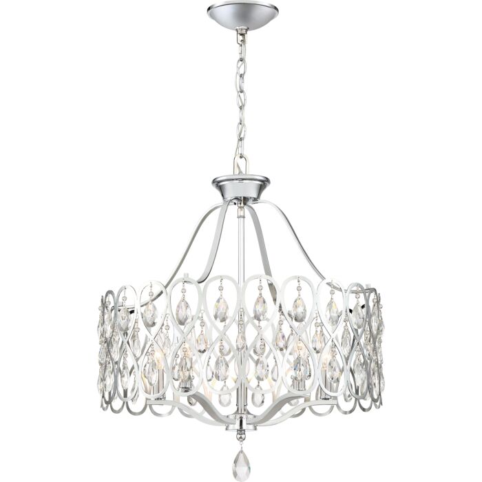 Quoizel Lulu 5 Light 25 Inch Contemporary Chandelier in Polished Chrome