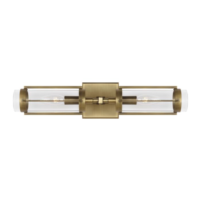 Flynn 2 Light Bathroom Vanity Light in Time Worn Brass by Ralph Lauren