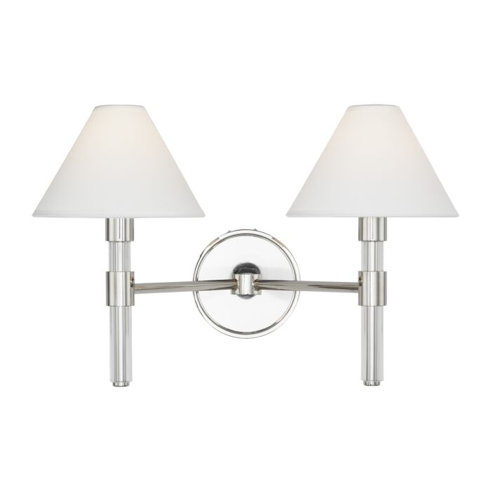 Robert 2 Light Bathroom Vanity Light in Polished Nickel And Clear Acrylic by Ralph Lauren