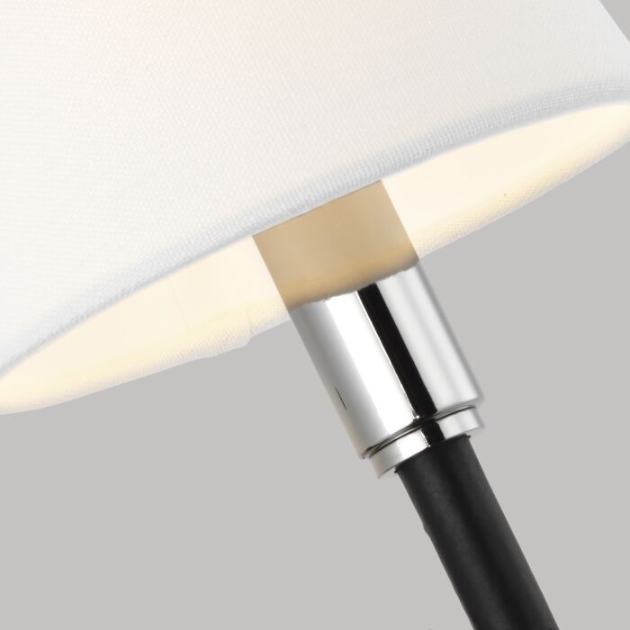 Katie Wall Sconce in Polished Nickel And Black Leather by Ralph Lauren