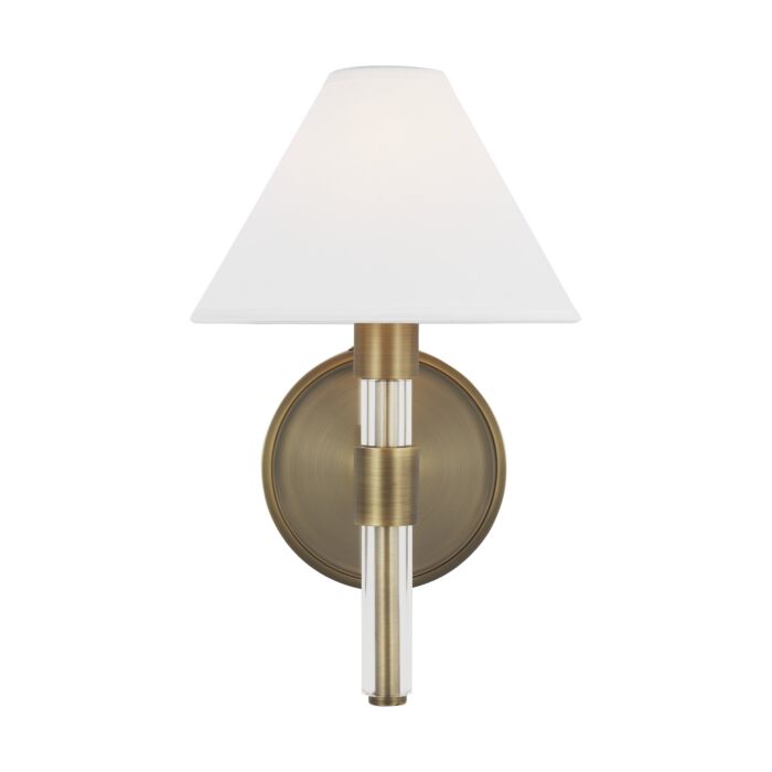 Robert Bathroom Vanity Light in Time Worn Brass And Clear Acrylic by Ralph Lauren
