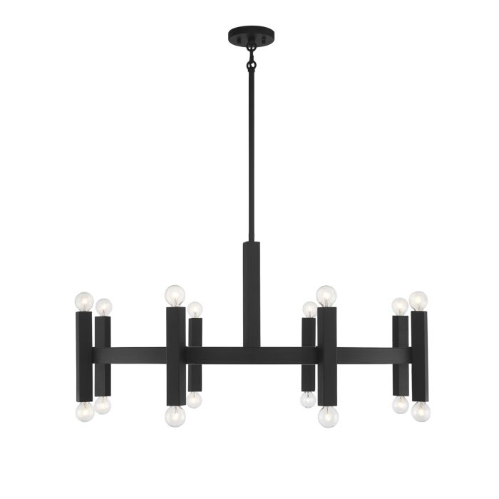 Meridian 16 Light Chandelier in Matte Black