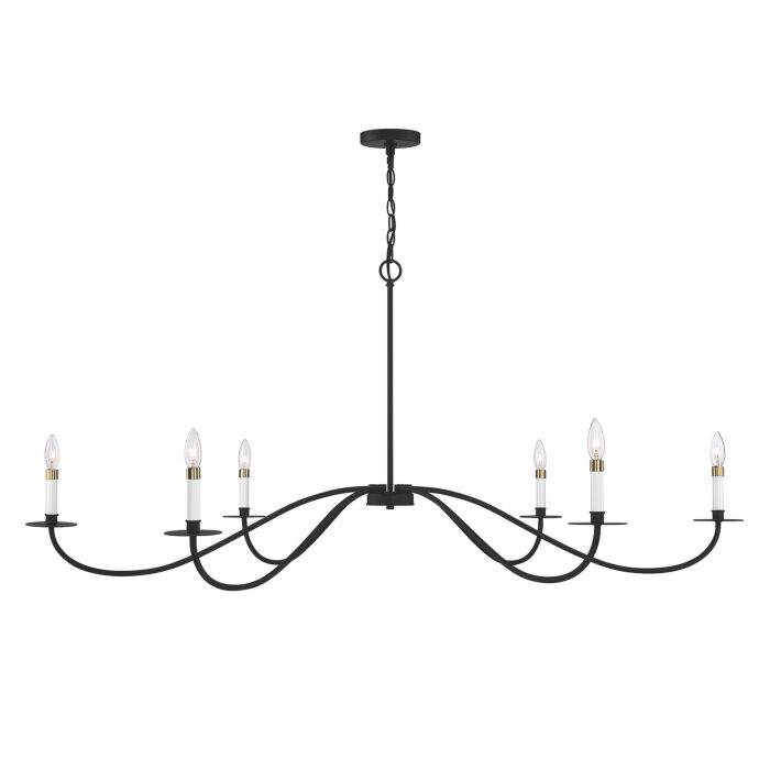 Meridian 6 Light Chandelier in Matte Black
