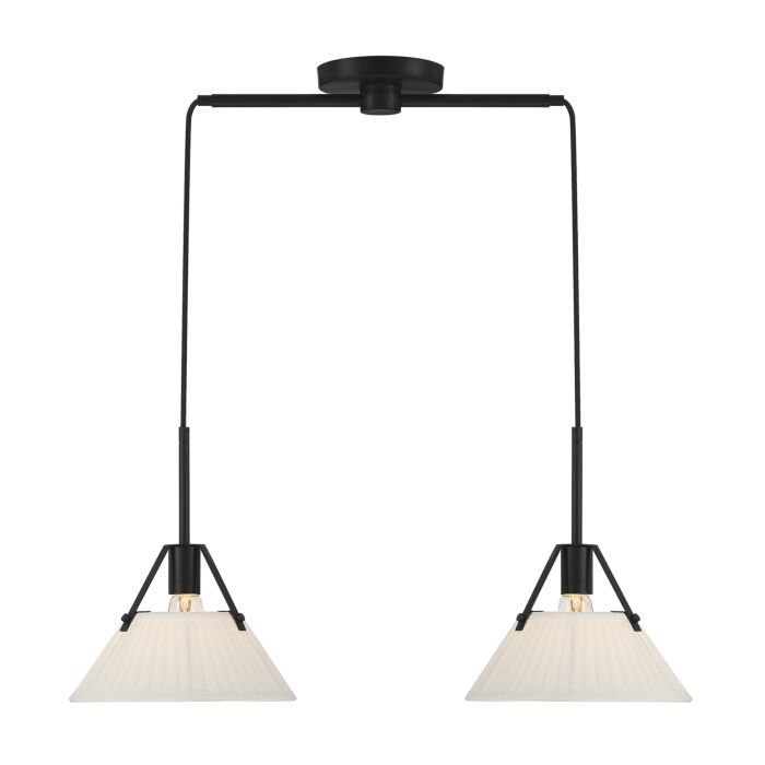 Meridian 2 Light Linear Chandelier in Matte Black