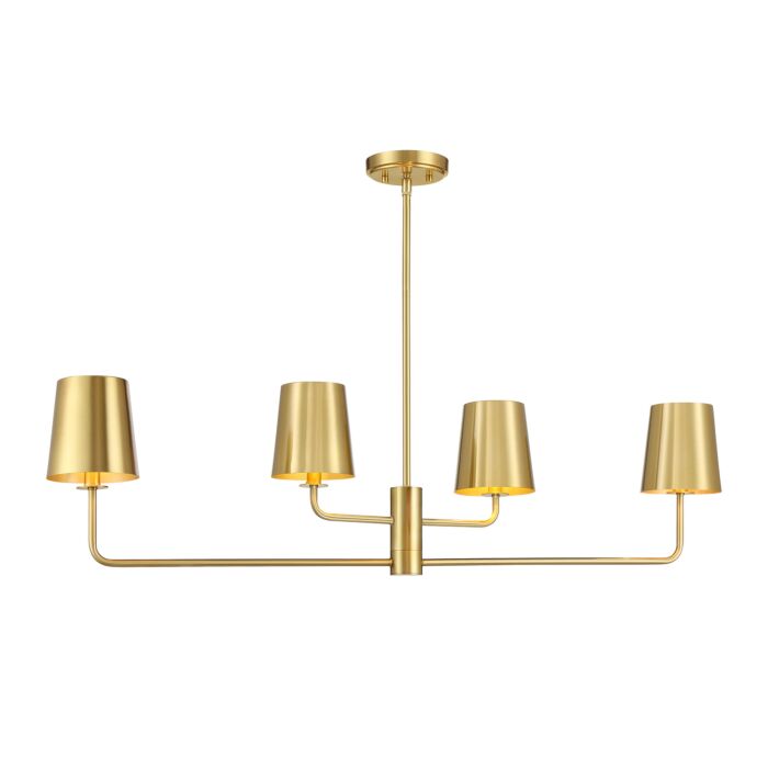  Linear Chandelier in Natural Brass