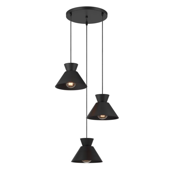  Multi-Point Chandelier in Matte Black