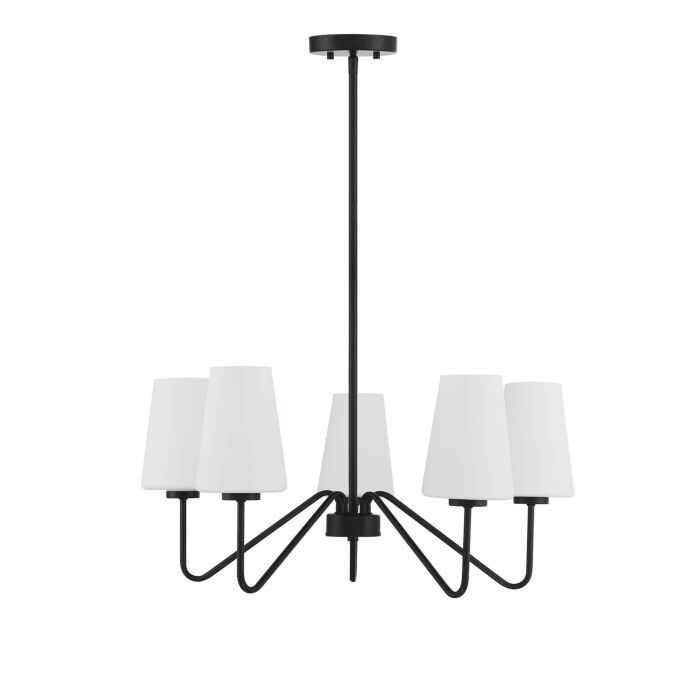Trade Winds Lighting 5 Light Chandelier In Matte Black