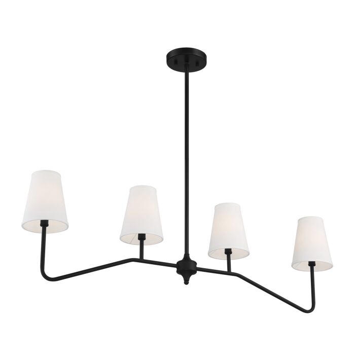Trade Winds Lighting 4 Light Linear Pendant Light In Matte Black