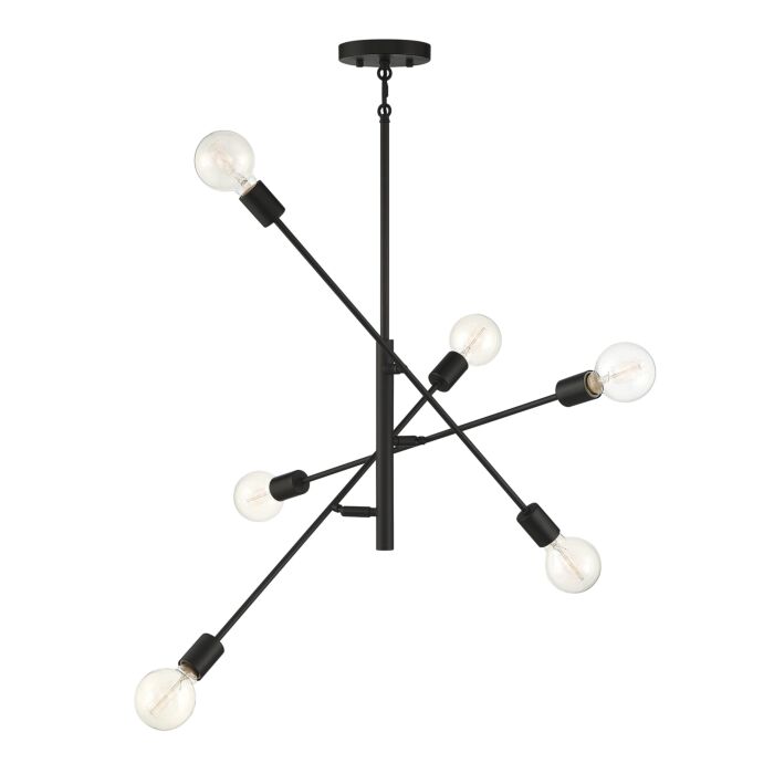 Trade Winds Lighting 6 Light Chandelier In Matte Black