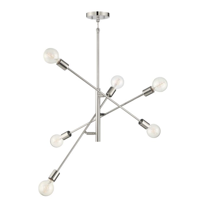 Trade Winds Lighting 6 Light Chandelier In Polished Nickel