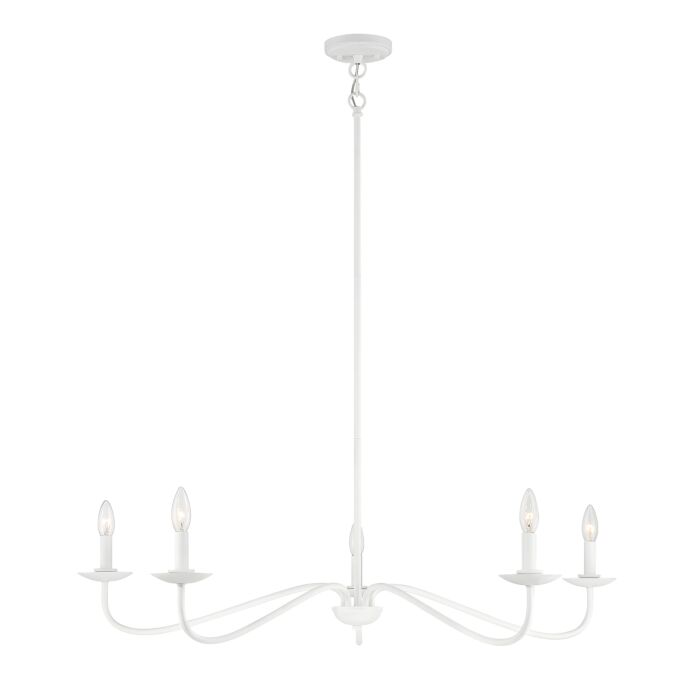 Meridian 5 Light Chandelier in Bisque White