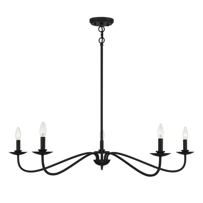 Trade Winds Lighting 5 Light Chandelier In Matte Black