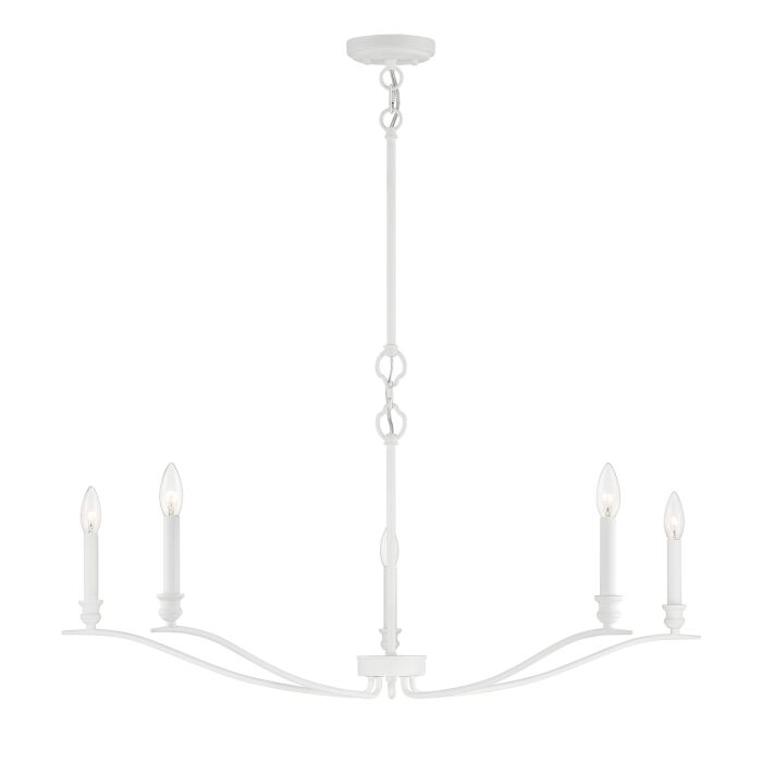 Meridian 5 Light Chandelier in Bisque White