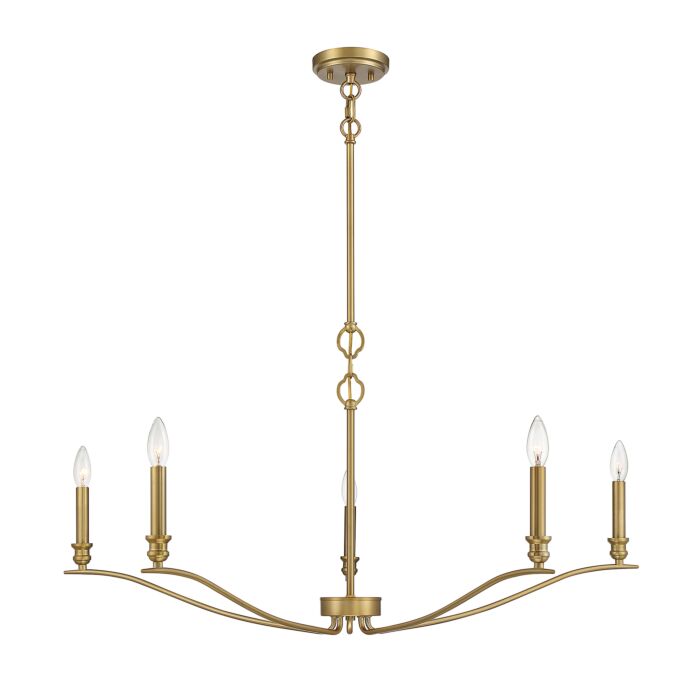 Trade Winds Lighting 5 Light Chandelier In Natural Brass