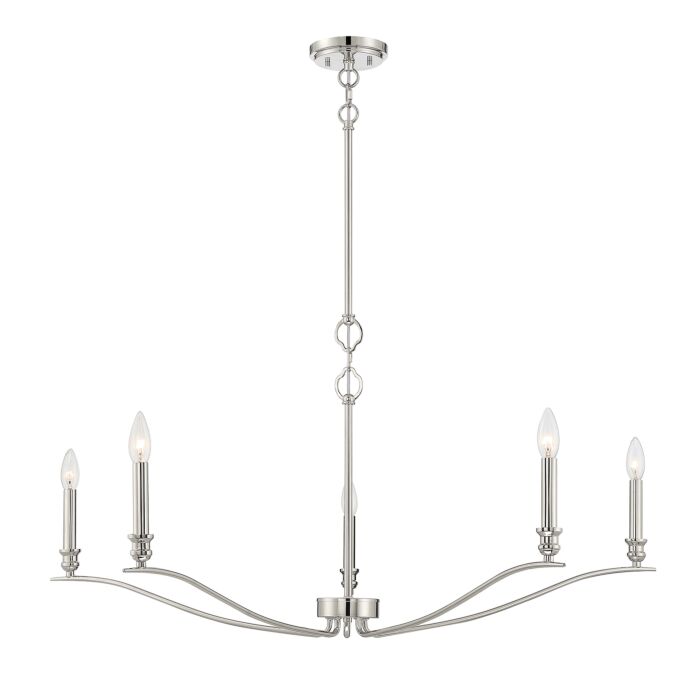 Trade Winds Lighting 5 Light Chandelier In Polished Nickel