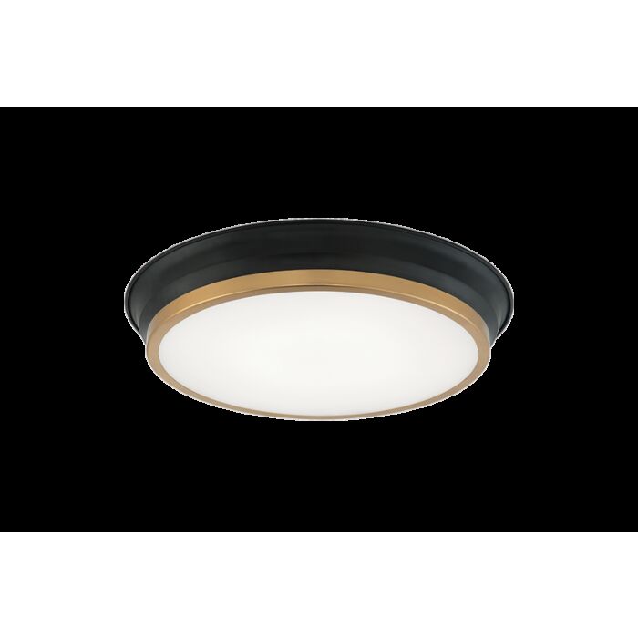 Matteo Jaxx 2 Light Ceiling Light In Black With Aged Gold Brass