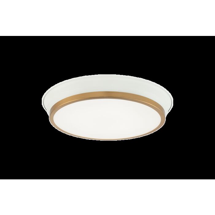 Matteo Jaxx 2 Light Ceiling Light In White With Aged Gold Brass