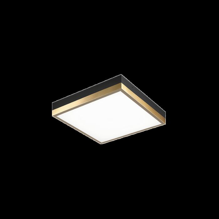 Matteo Tux 1 Light Ceiling Light In Black With Aged Gold Brass