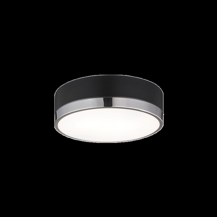 Matteo Trydor 2 Light Ceiling Light In Black & Chrome