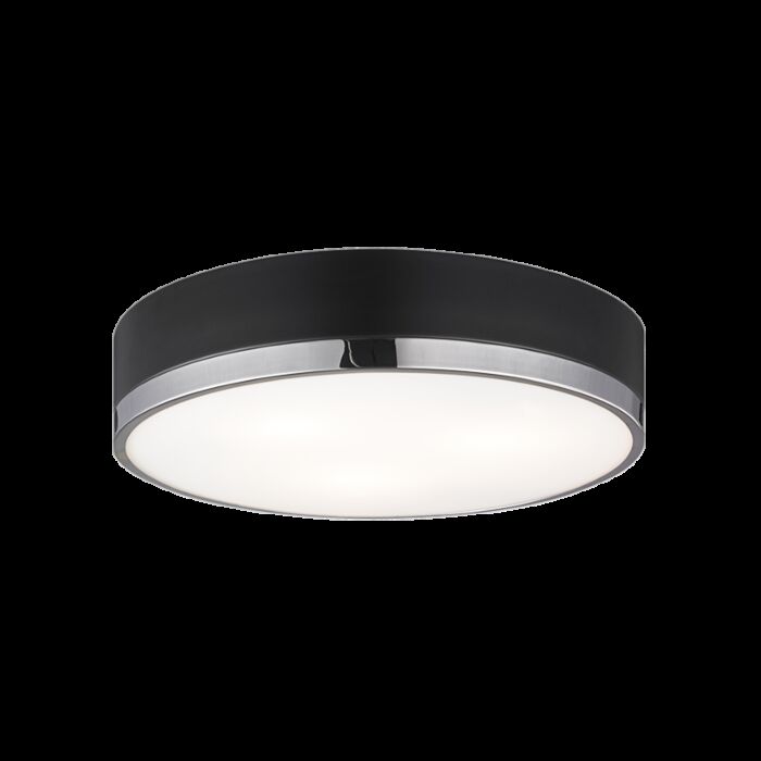 Matteo Trydor 3 Light Ceiling Light In Black & Chrome