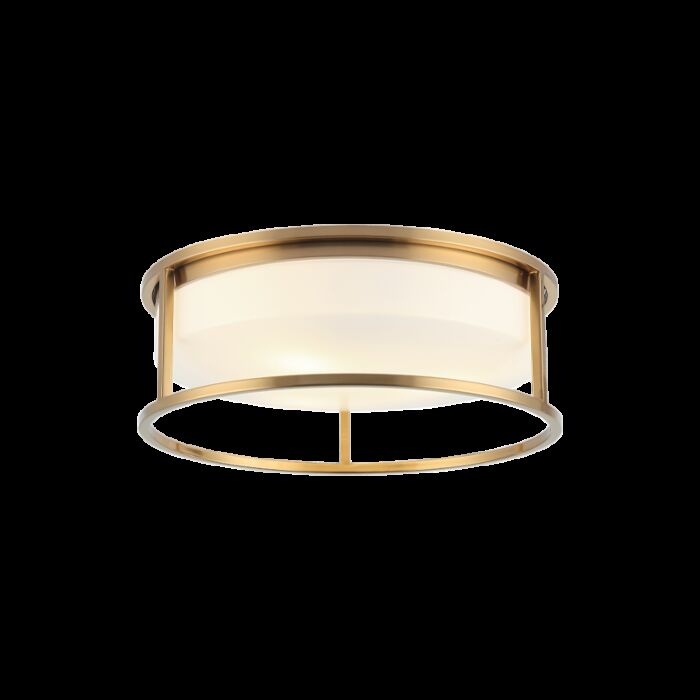 Matteo Framerton 3 Light Ceiling Light In Aged Gold Brass