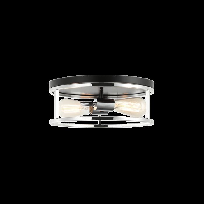 Matteo Clarke 2 Light Ceiling Light In Black With Chrome