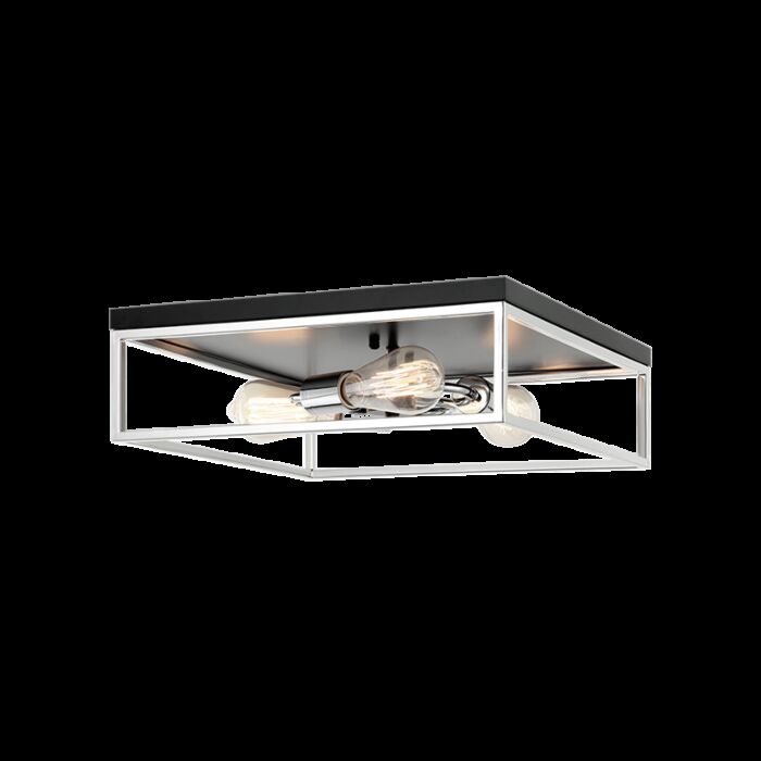 Matteo Clarke 3 Light Ceiling Light In Black With Chrome
