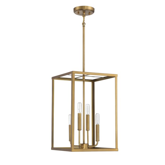 Trade Winds Lighting 4 Light Pendant Light In Natural Brass