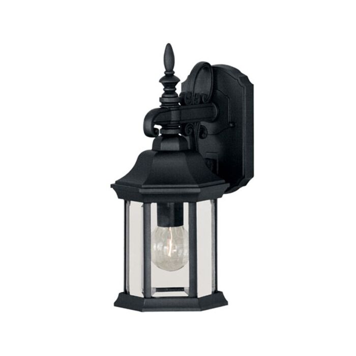 Meridian 1 Light Outdoor Wall Lantern in Black