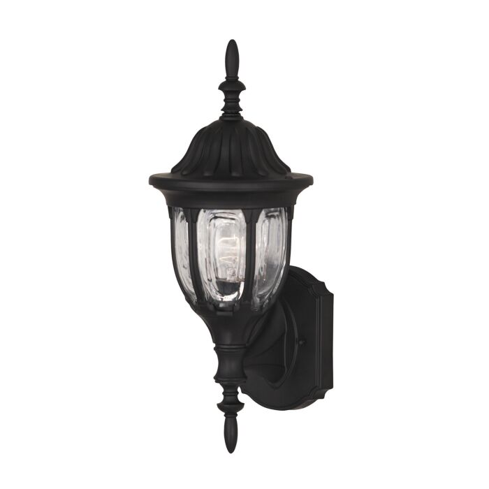 Meridian 1 Light Outdoor Wall Lantern in Black